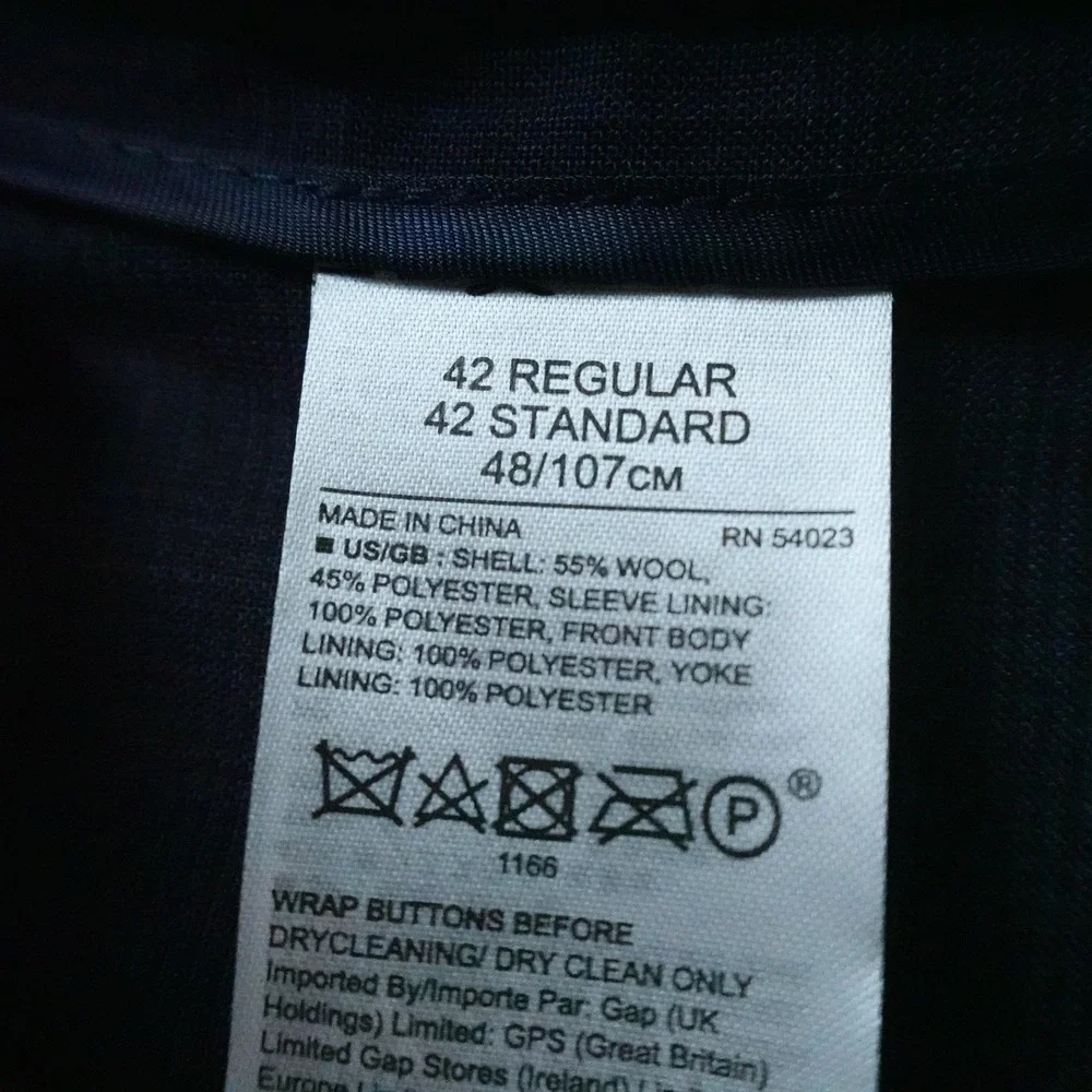 NEW Banana Republic Blazer Mens 42R Navy Plaid Slim Wool Sport Coat Suit Jacket‎